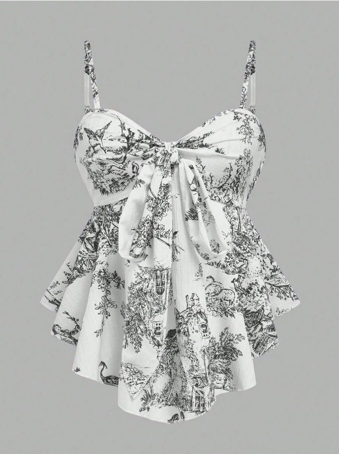 Vestido tirante con estampado floral