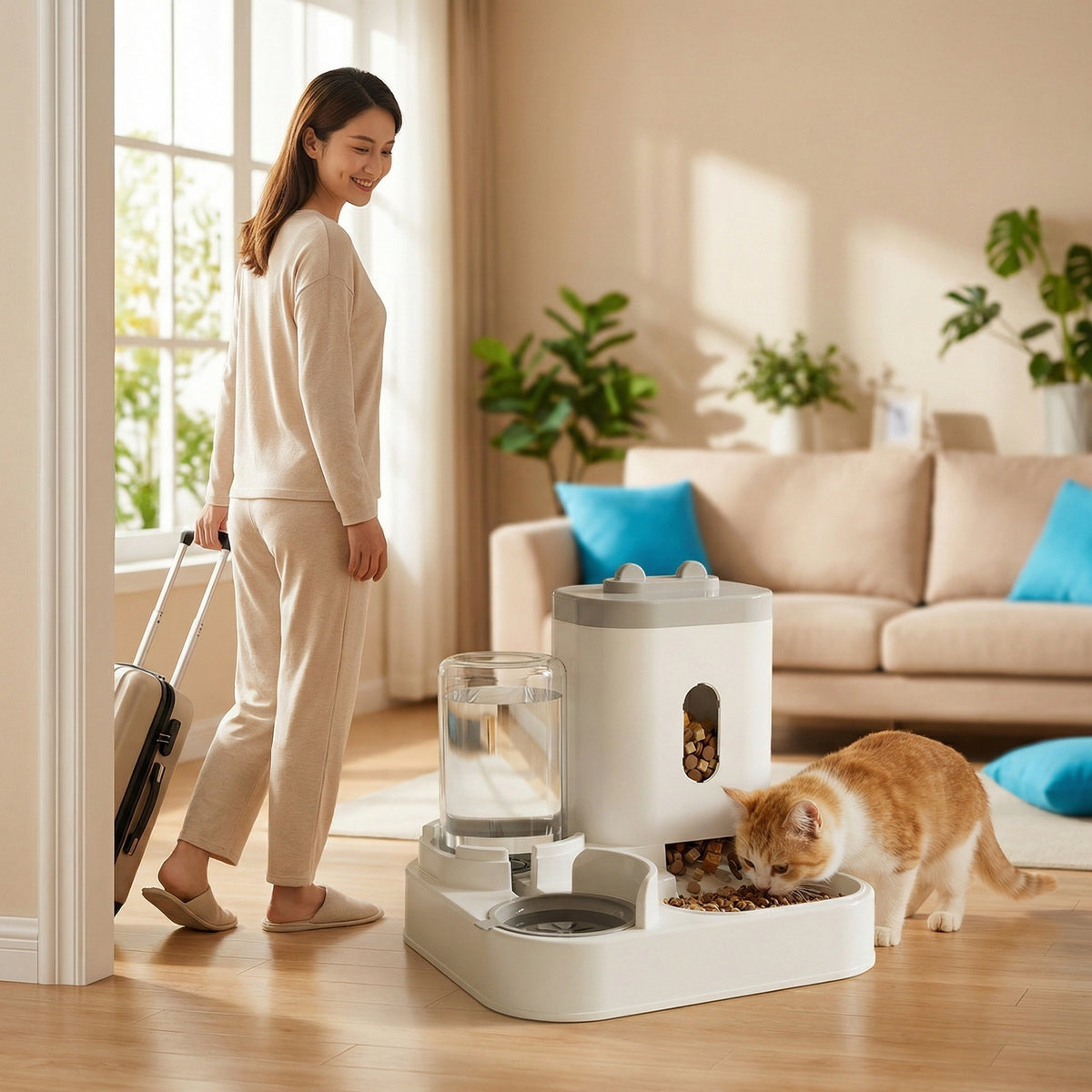 Dispensador Automático de Comida y Agua para Mascotas