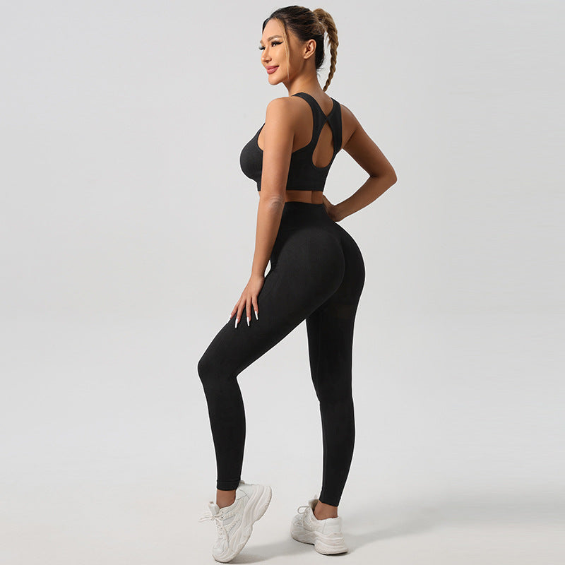 Conjunto de Yoga para Mujer - Sujetador Deportivo y Pantalón de Cintura Alta