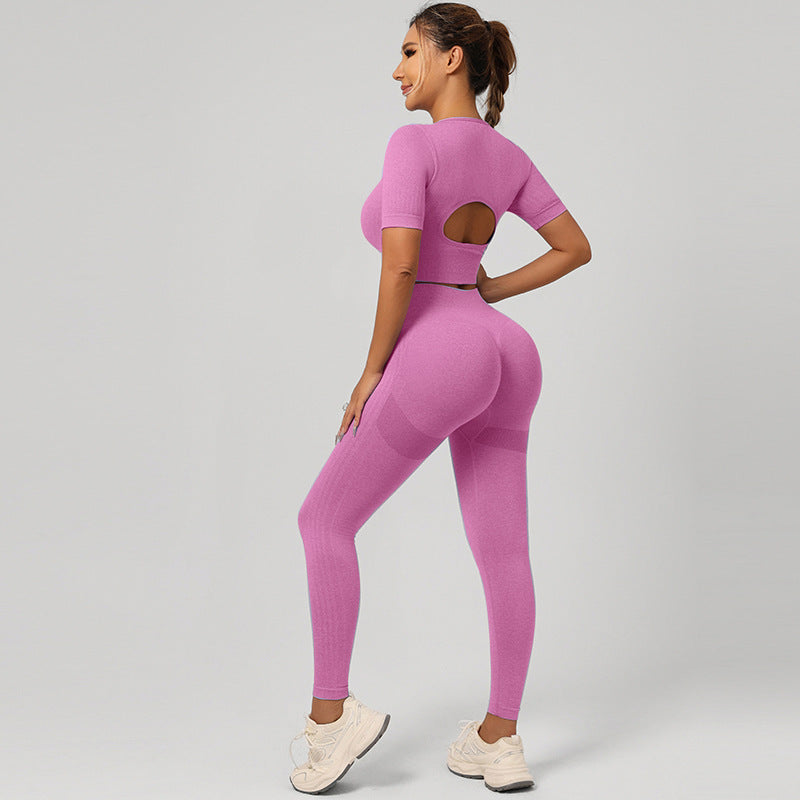Conjunto de Yoga para Mujer - Sujetador Deportivo y Pantalón de Cintura Alta