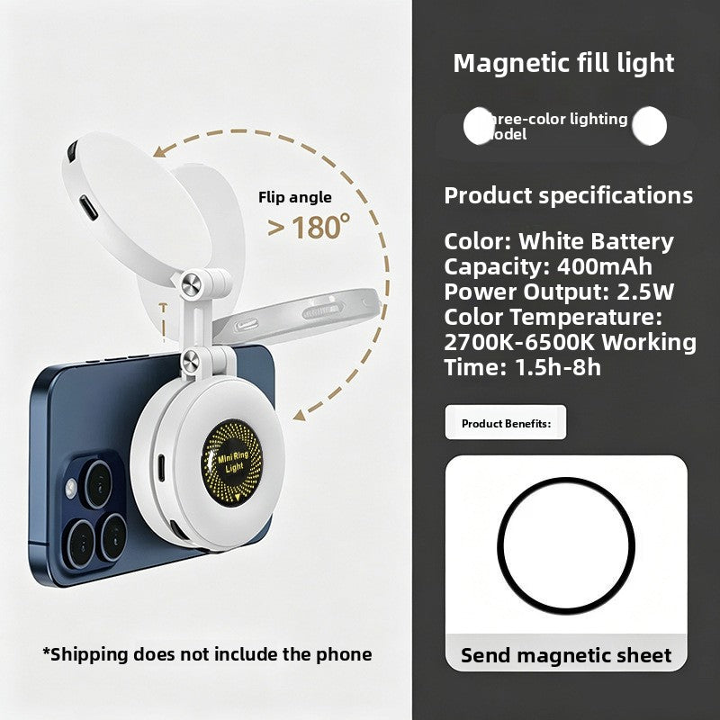 Soporte con Luz de Relleno Magnética para Móvil