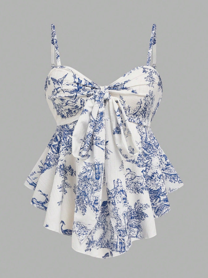Vestido tirante con estampado floral