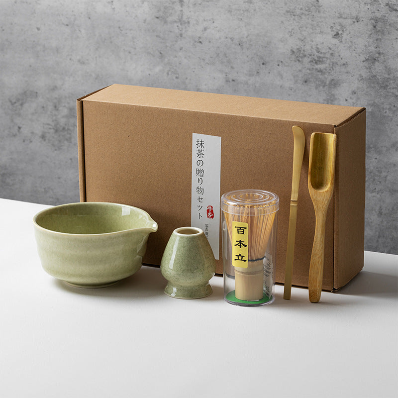 Ceramic Matcha Tea Set with Whisk Modern Japanese Design 4 5 6-Piece