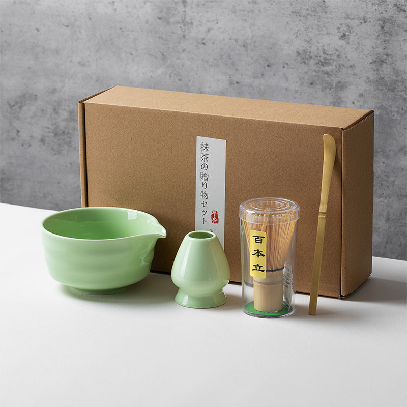 Ceramic Matcha Tea Set with Whisk Modern Japanese Design 4 5 6-Piece
