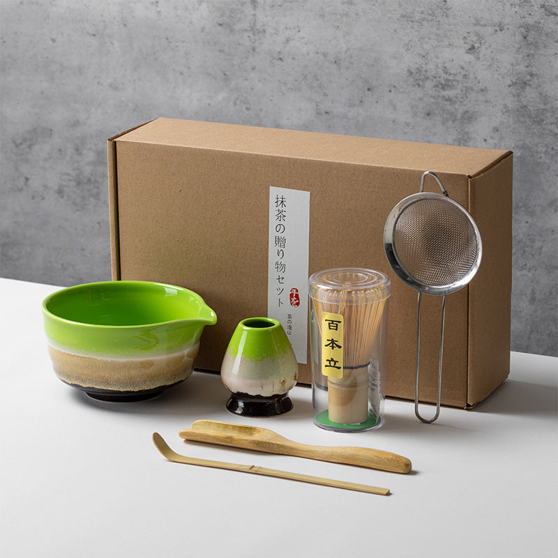 Ceramic Matcha Tea Set with Whisk Modern Japanese Design 4 5 6-Piece