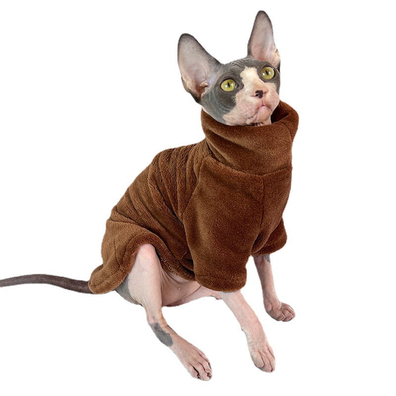 Ropa para Gatos sin Pelo Jersey Grueso de Invierno Terciopelo Vison para Gatos Sphynx