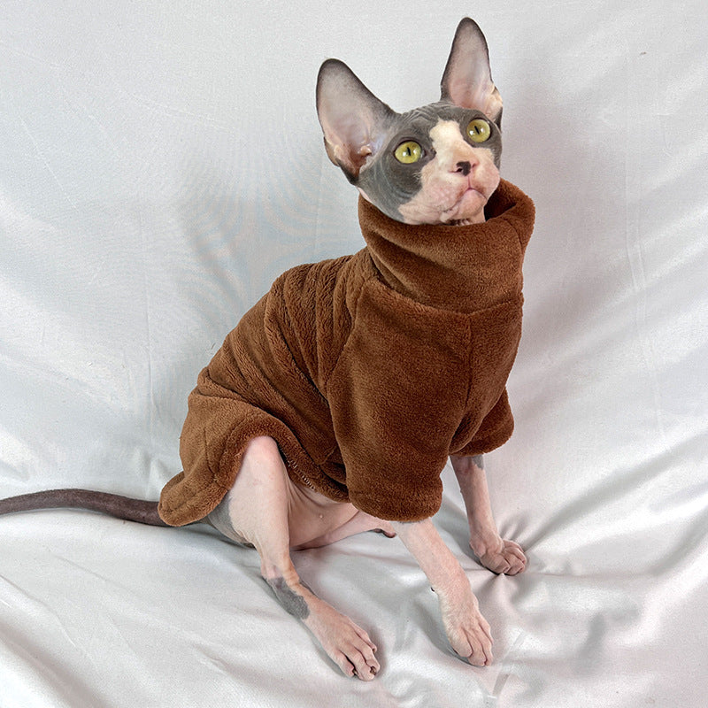 Ropa para Gatos sin Pelo Jersey Grueso de Invierno Terciopelo Vison para Gatos Sphynx