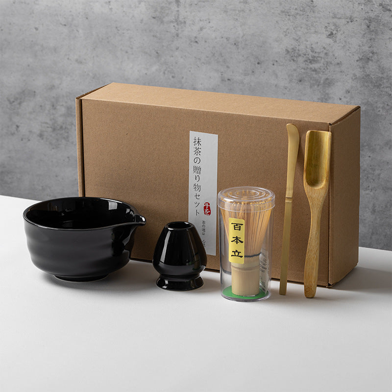 Ceramic Matcha Tea Set with Whisk Modern Japanese Design 4 5 6-Piece