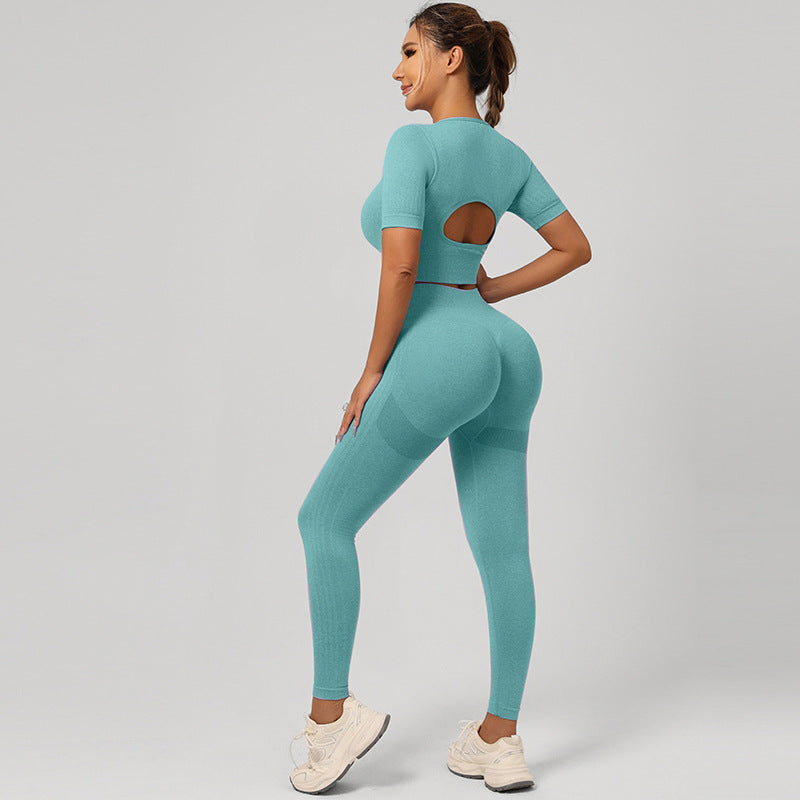 Conjunto de Yoga para Mujer - Sujetador Deportivo y Pantalón de Cintura Alta