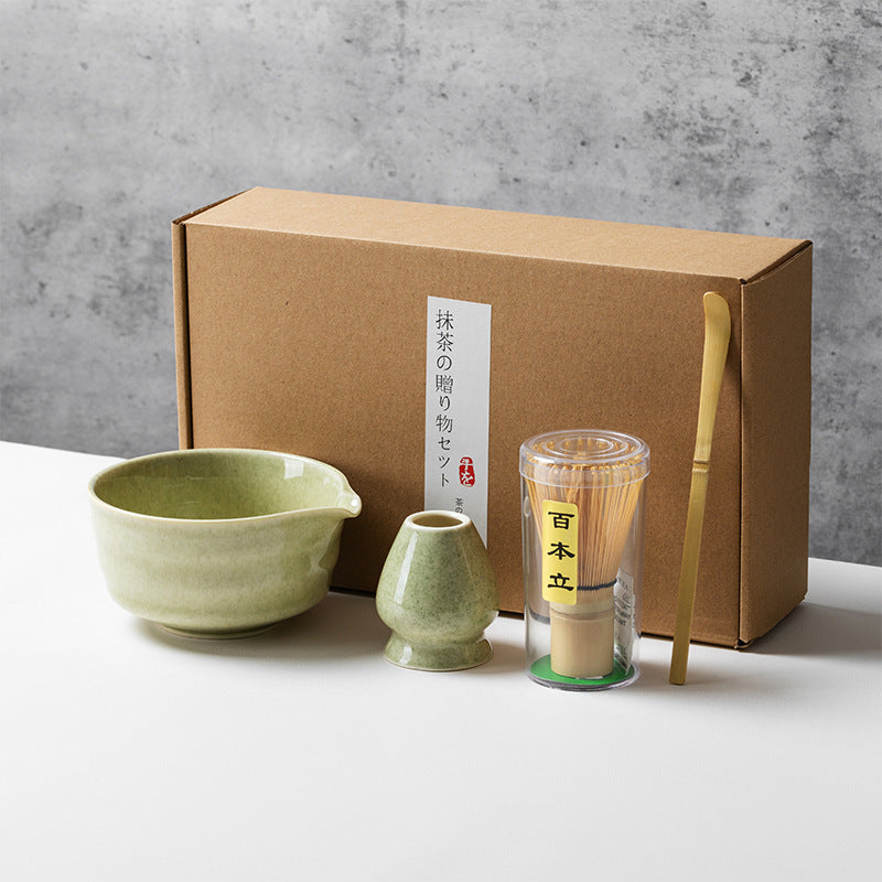 Ceramic Matcha Tea Set with Whisk Modern Japanese Design 4 5 6-Piece