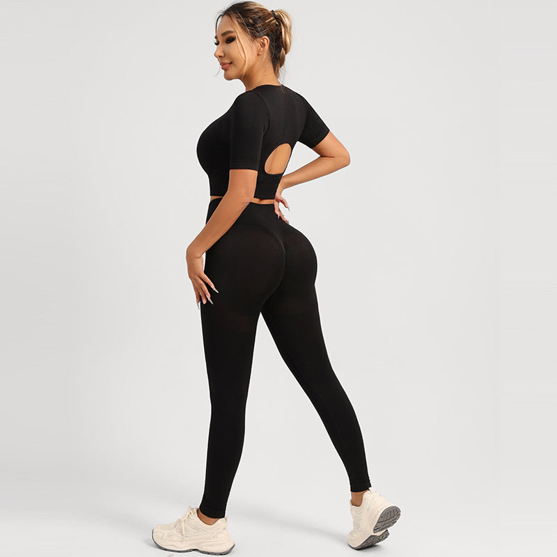 Conjunto de Yoga para Mujer - Sujetador Deportivo y Pantalón de Cintura Alta