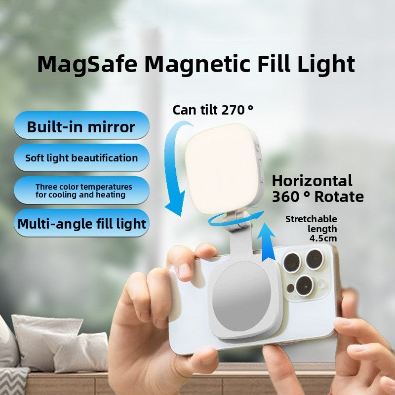Soporte con Luz de Relleno Magnética para Móvil