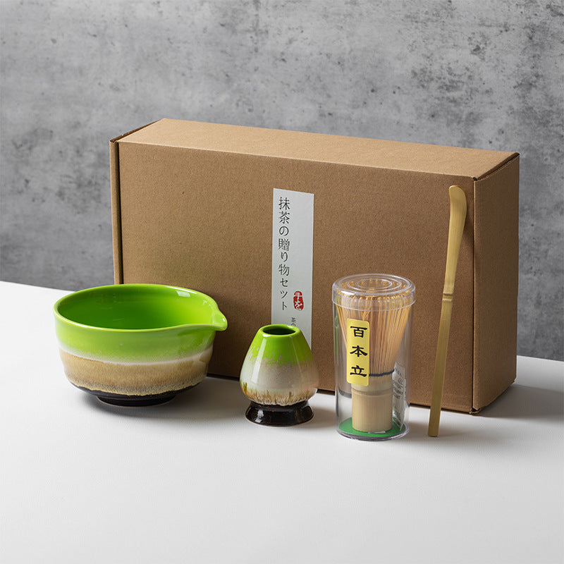 Ceramic Matcha Tea Set with Whisk Modern Japanese Design 4 5 6-Piece