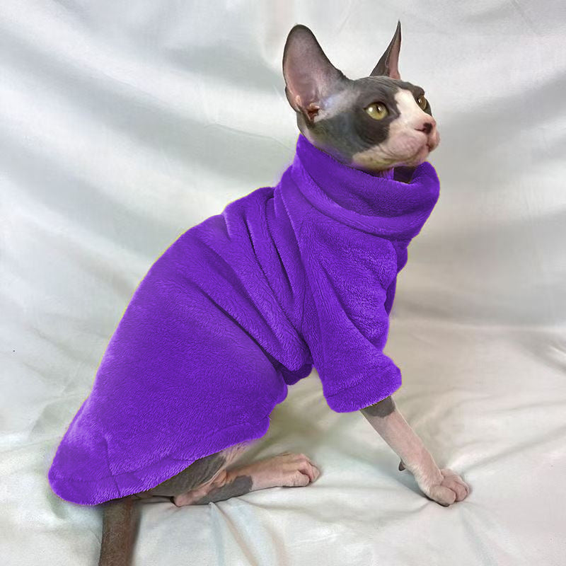 Hairfree Cat Clothes Thick Winter Mink Velvet Sphynx Cat Sweater