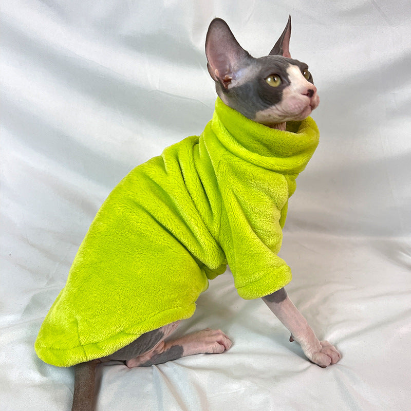 Hairfree Cat Clothes Thick Winter Mink Velvet Sphynx Cat Sweater