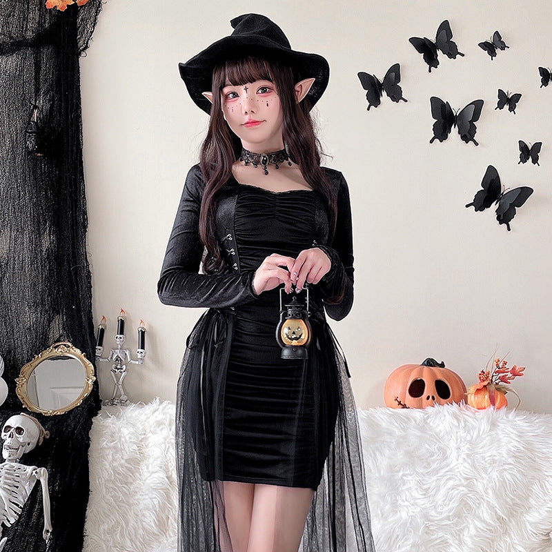 Túnica de Bruja Gótica Disfraz de Halloween Cosplay