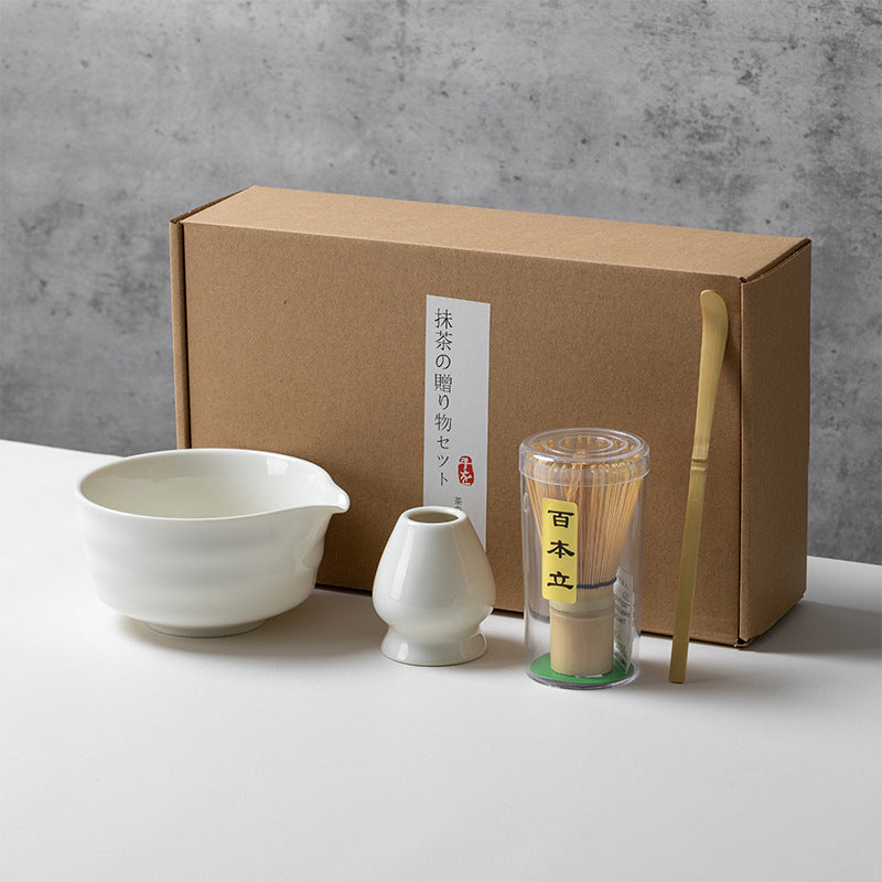 Ceramic Matcha Tea Set with Whisk Modern Japanese Design 4 5 6-Piece