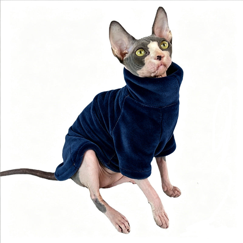 Hairfree Cat Clothes Thick Winter Mink Velvet Sphynx Cat Sweater