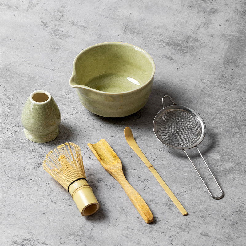 Ceramic Matcha Tea Set with Whisk Modern Japanese Design 4 5 6-Piece