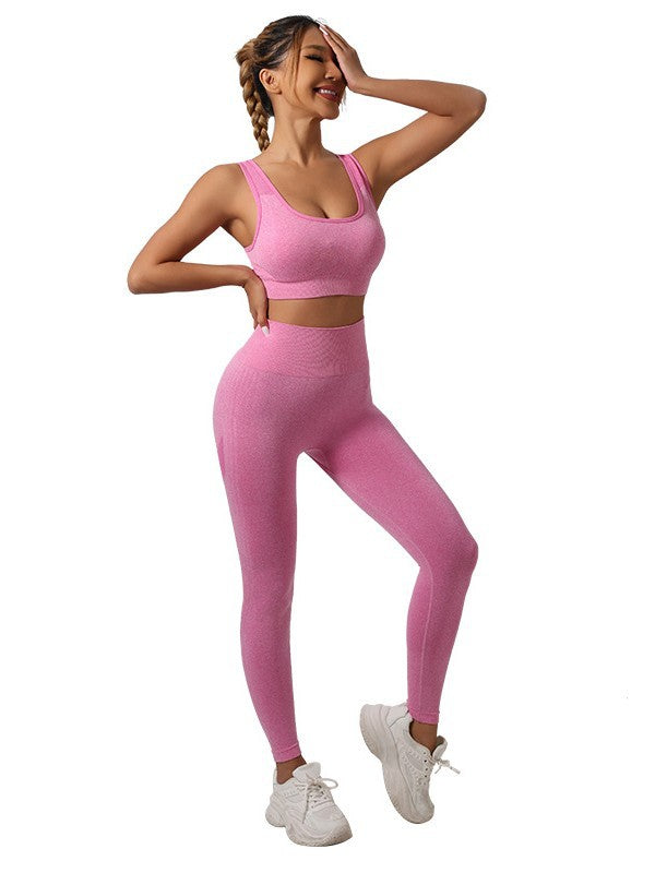 Conjunto de Yoga para Mujer - Sujetador Deportivo y Pantalón de Cintura Alta