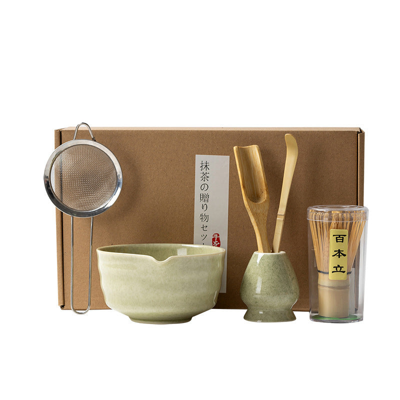 Ceramic Matcha Tea Set with Whisk Modern Japanese Design 4 5 6-Piece