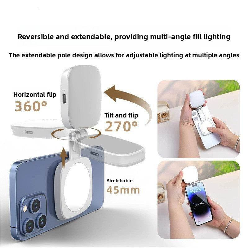 Soporte con Luz de Relleno Magnética para Móvil