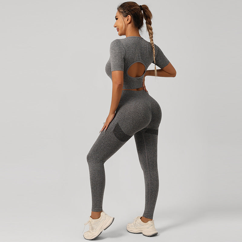 Conjunto de Yoga para Mujer - Sujetador Deportivo y Pantalón de Cintura Alta