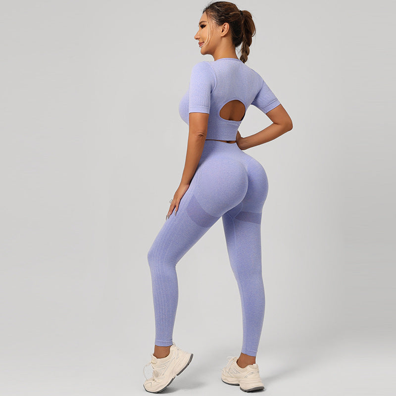 Conjunto de Yoga para Mujer - Sujetador Deportivo y Pantalón de Cintura Alta